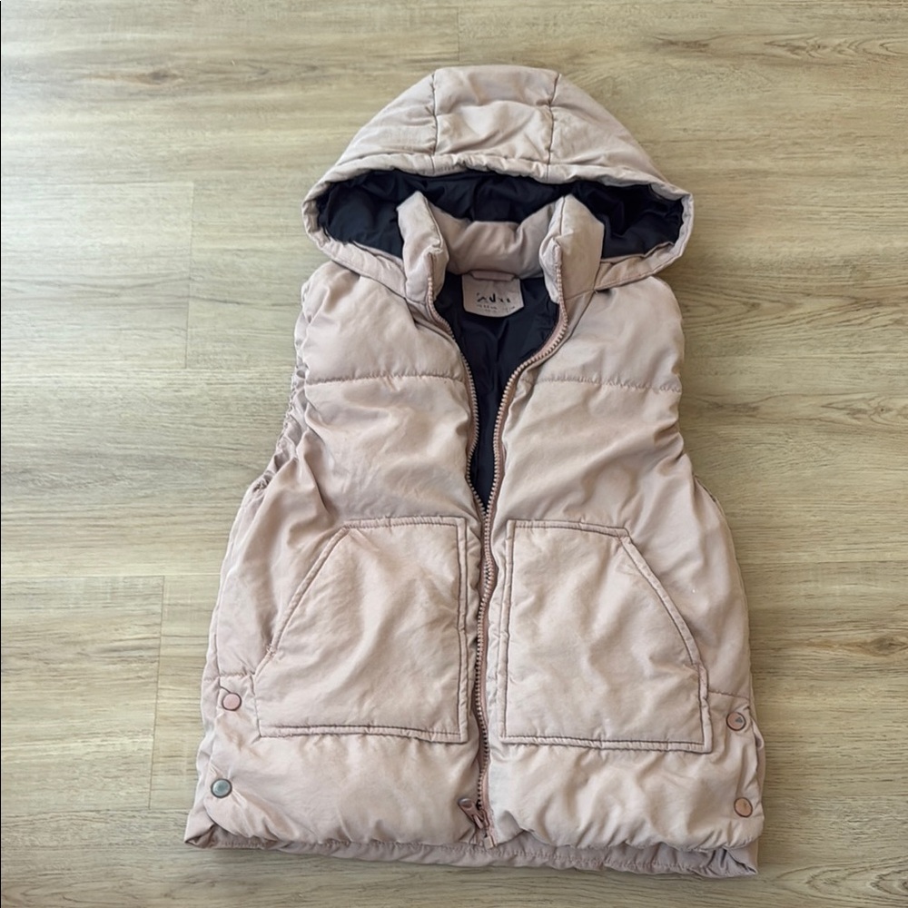 Zara Blush Hooded Puffer Vest